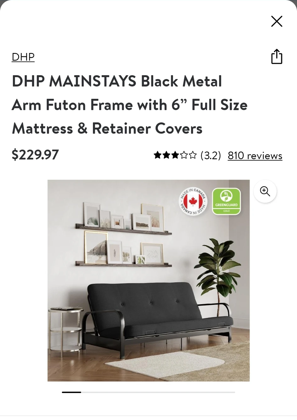 DHP Mainstay Futon thumbnail