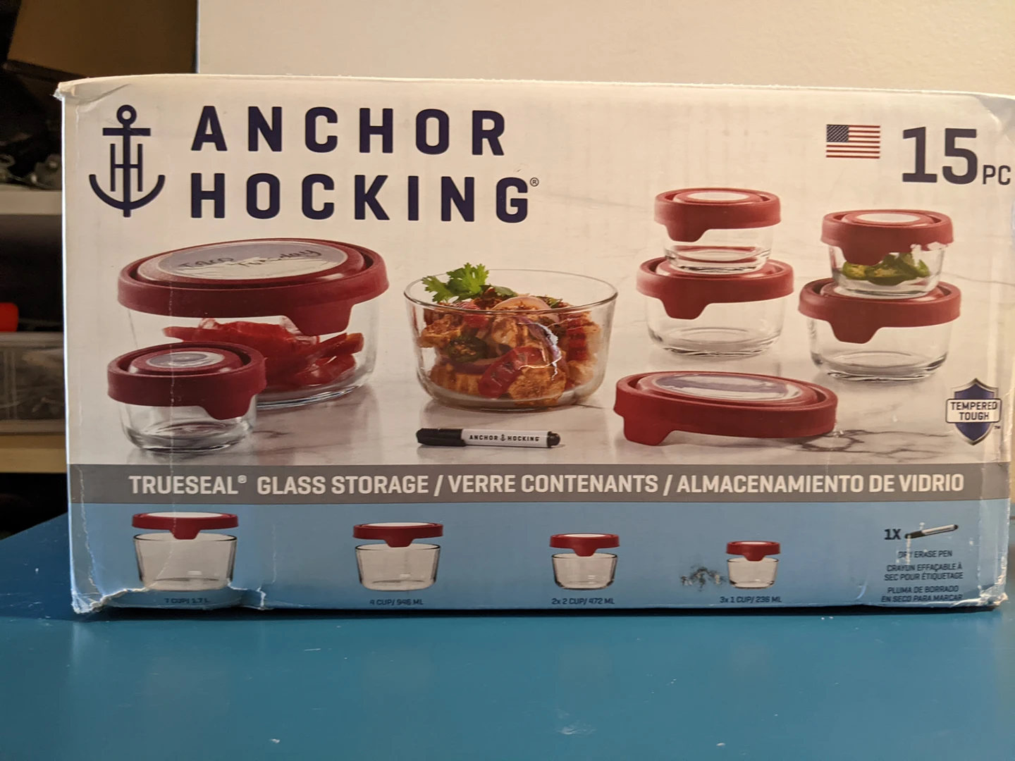 Glass container with lid safe for microwave