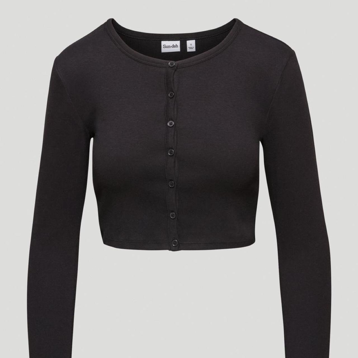 Aritzia Sunday Best Apple Long Sleeve Top In Black Size XS