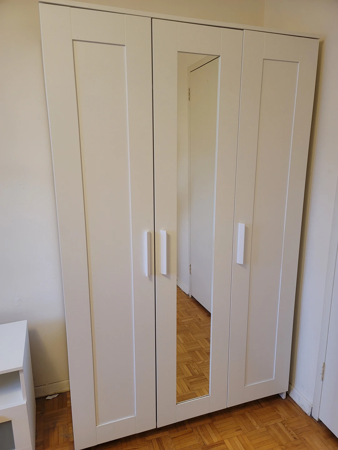 Brimnes - wardrobe with 3 doors, white 117x190x50cm