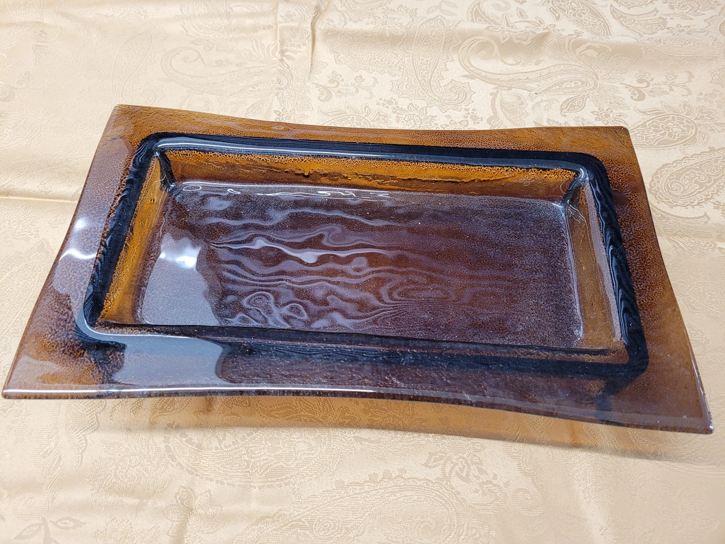 Glass Tray with Metal Stand thumbnail