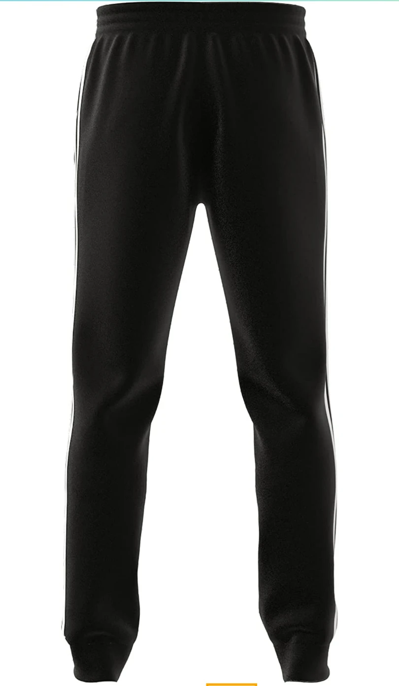 adidas Mens Essentials Fleece Tapered Cuff 3-Stripes Pants - photo 5