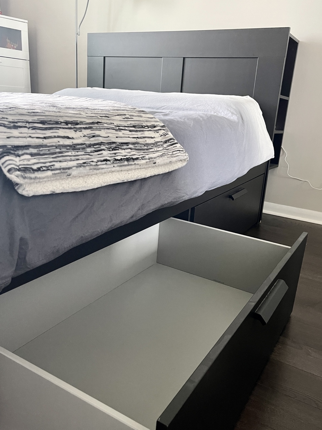 BLACK BRIMNES Headboard + Bed frame with storage Ikea - photo 2