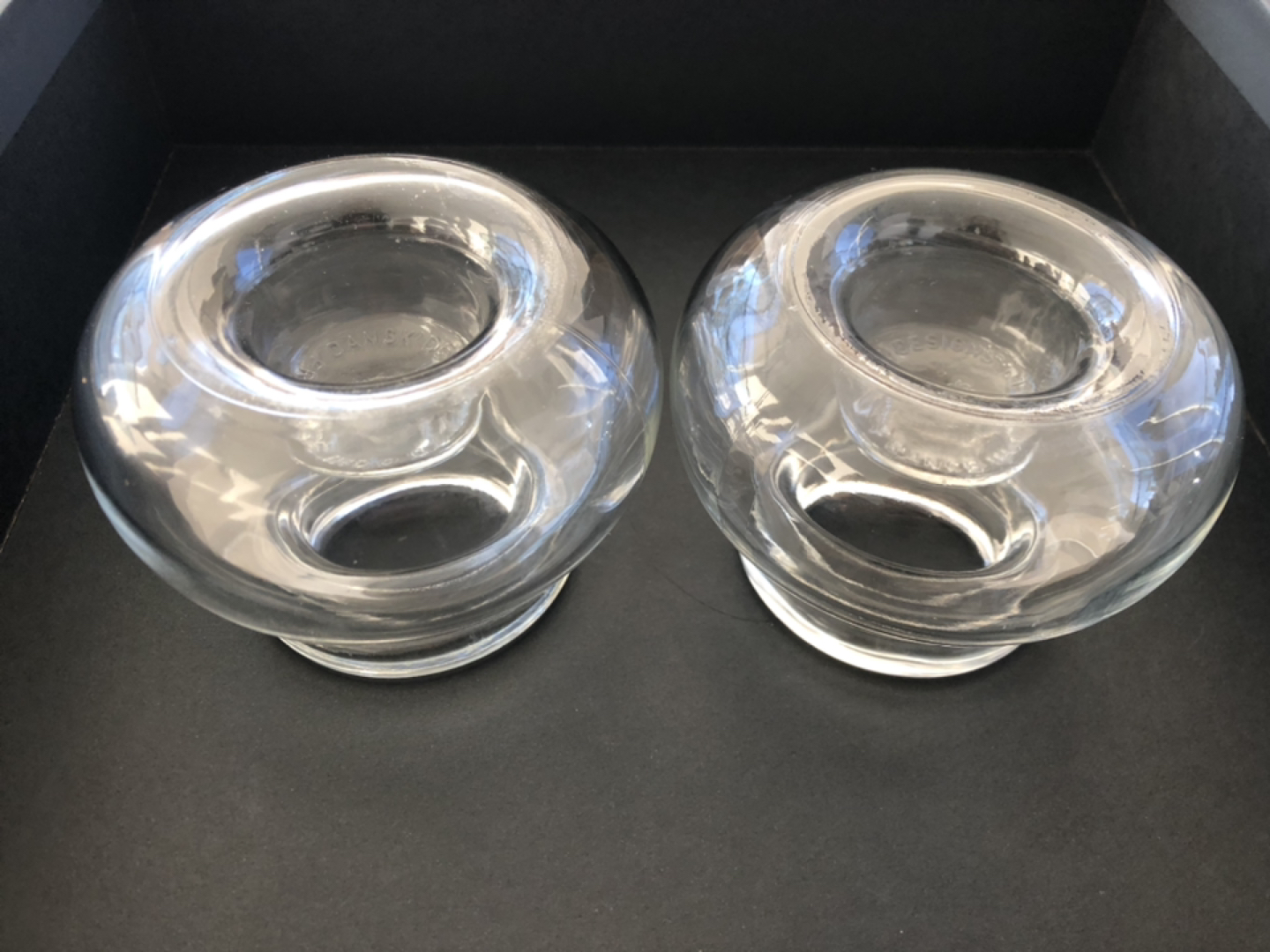 Stylish MCM Dansk Denmark IHQ glass candle holders image indicator(5)