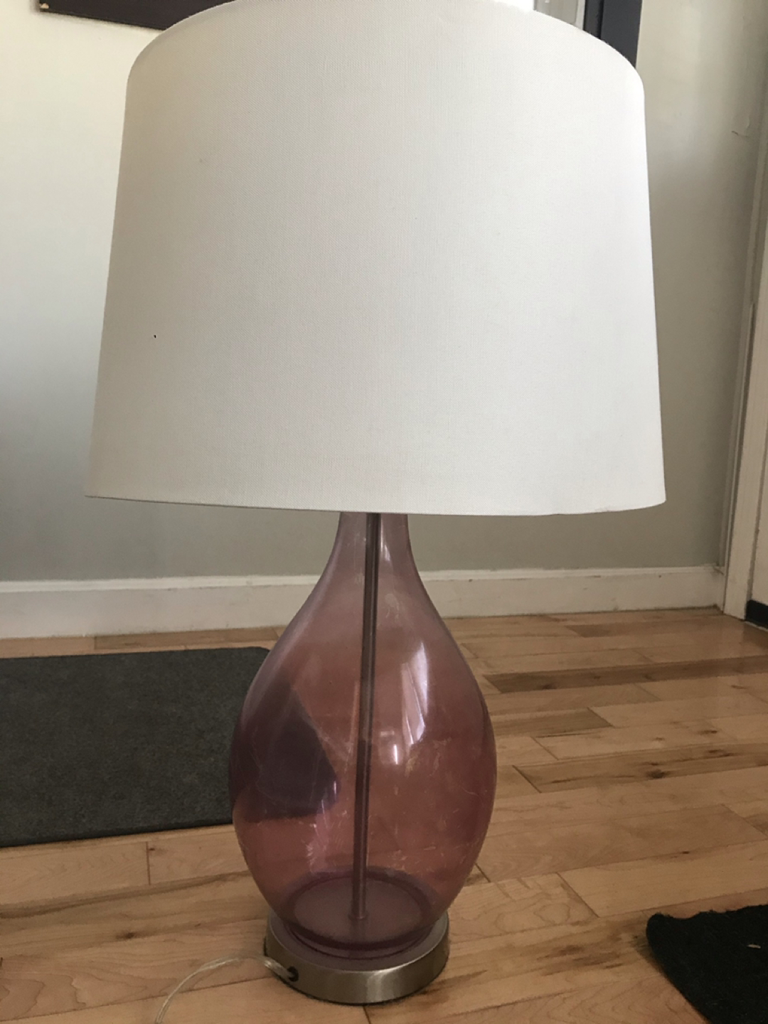 Vintage pink glass lamp - photo 2