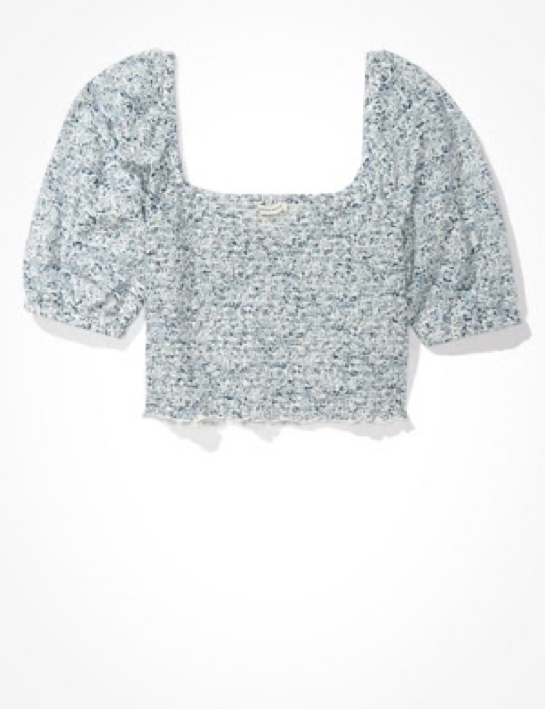 Abercrombie puff sleeve, sweetheart neckline top thumbnail