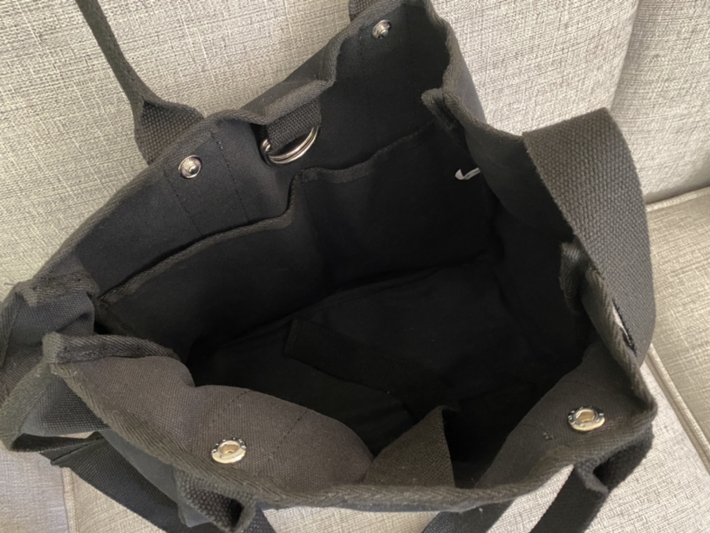 black canvas tote/shoulder bag image indicator(2)