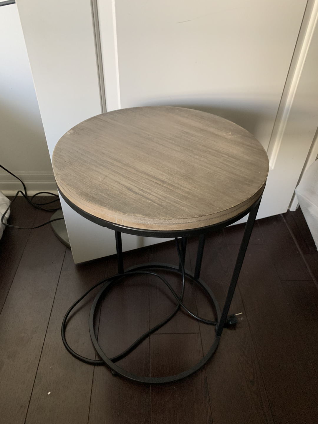 Side Table with Power Outlet & USB (21” height)