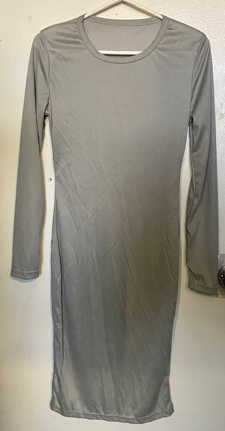 Medium Ladies Body Con Grey Dress thumbnail