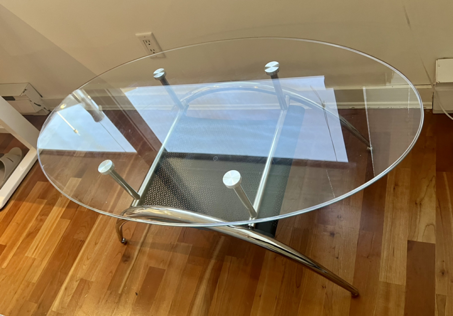MCM glass chrome coffee table - photo 3
