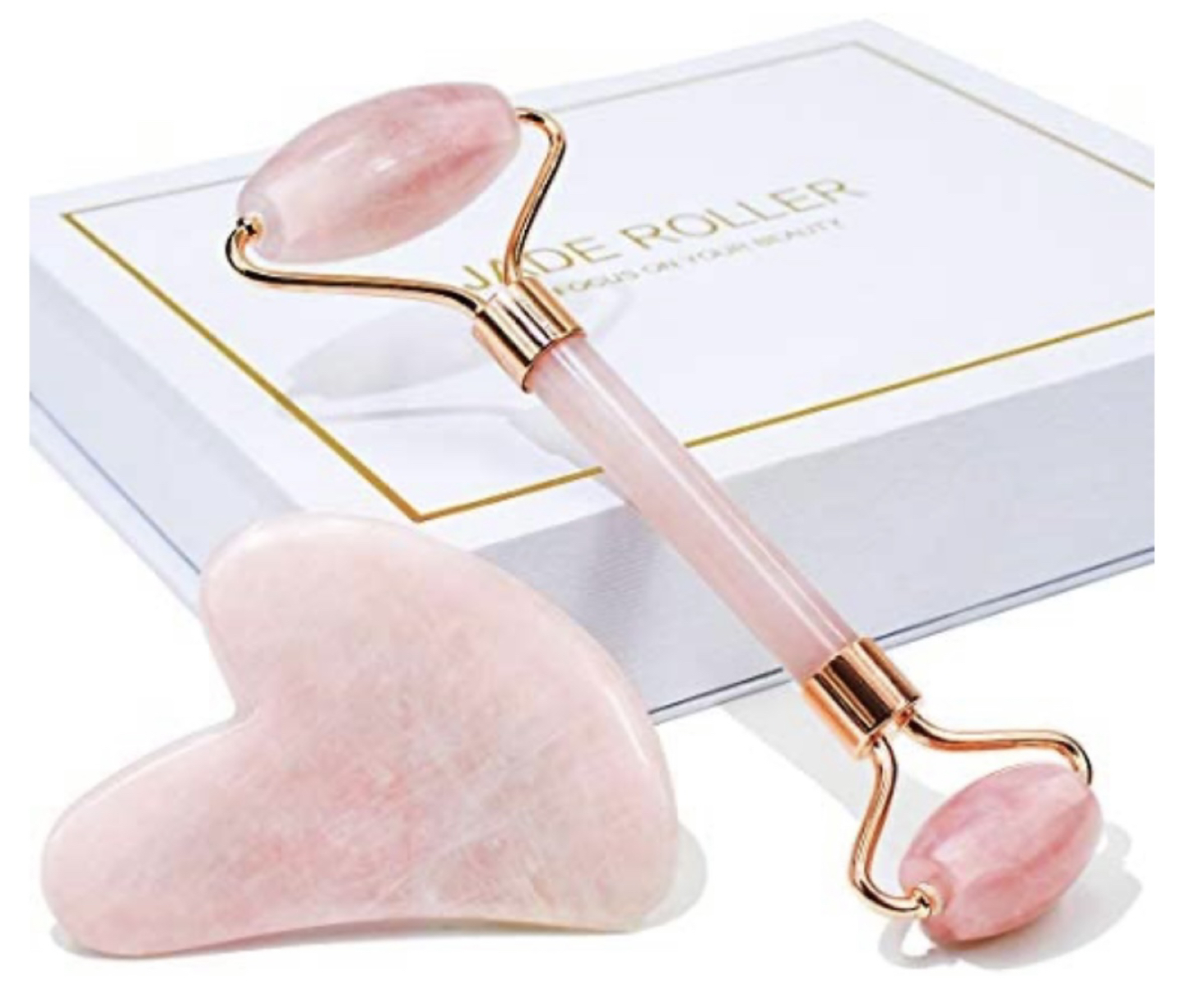 Rose quartz roller and Gua sha