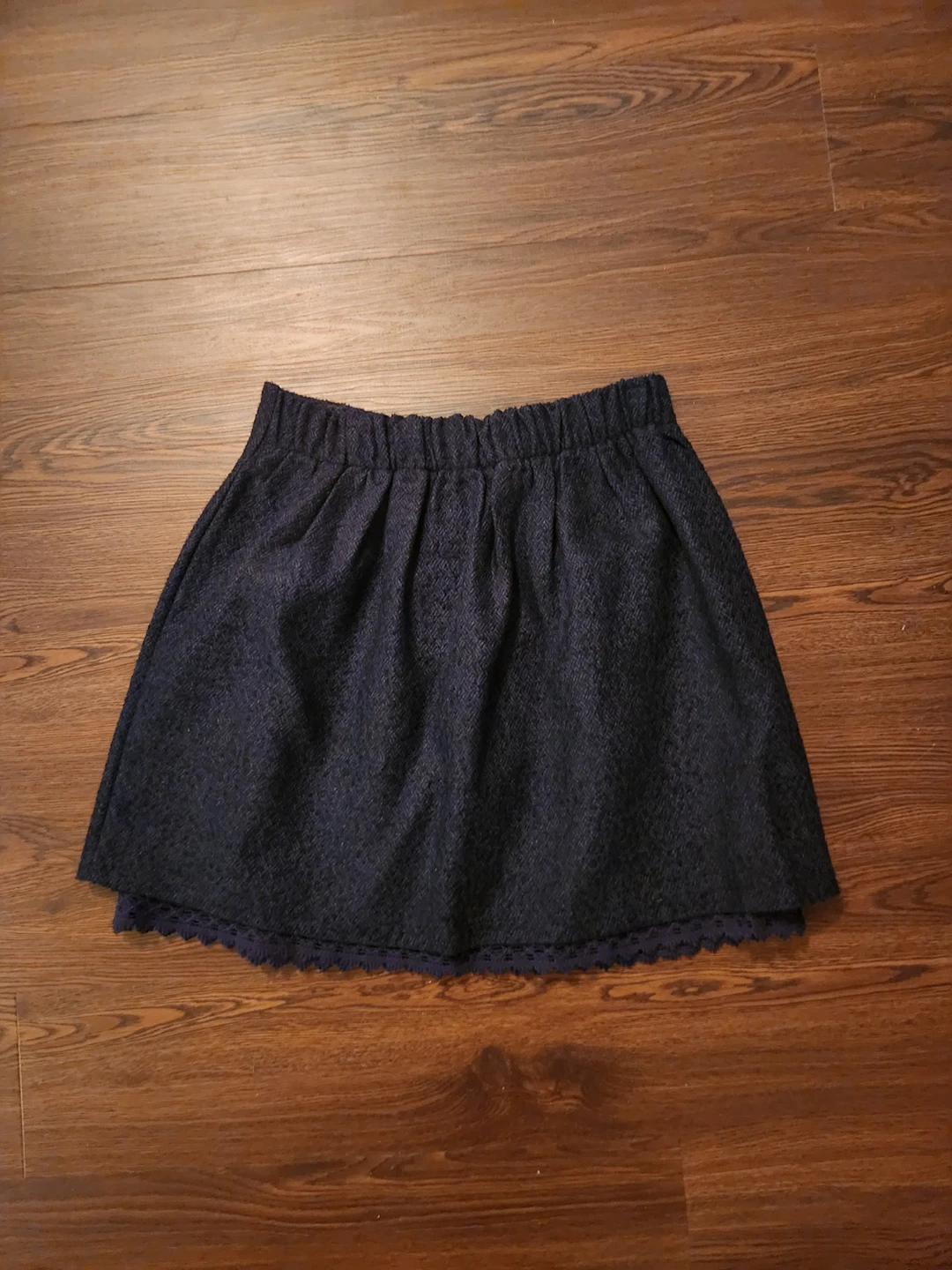 S/M fleece stretchy navy blue skirt