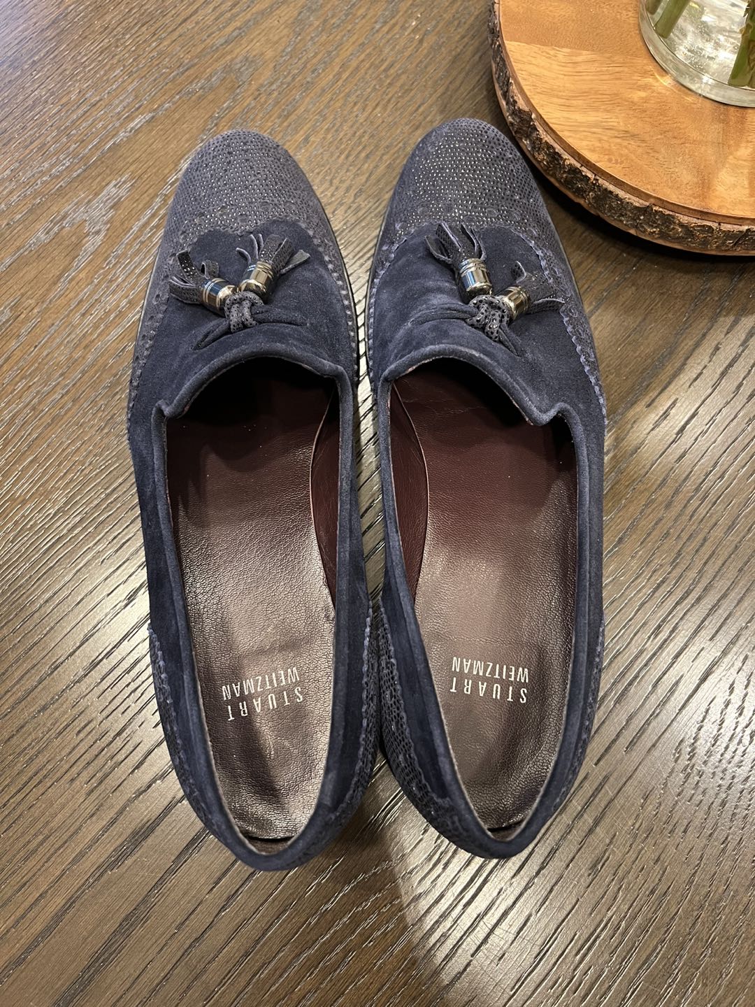 Stuart Weitzman navy suede loafers (Size 9) - photo 5