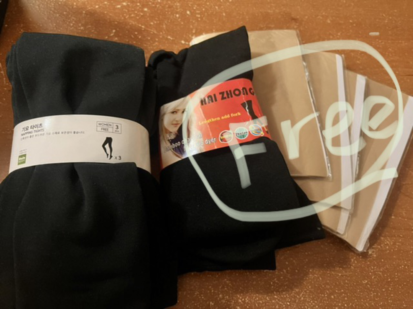 Women warm tights free size 3 pairs +free items thumbnail