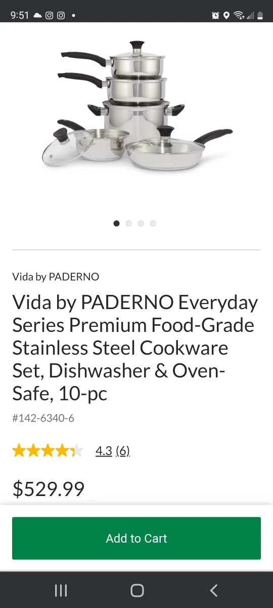 10 piece cookware set - Vida by Paderno thumbnail