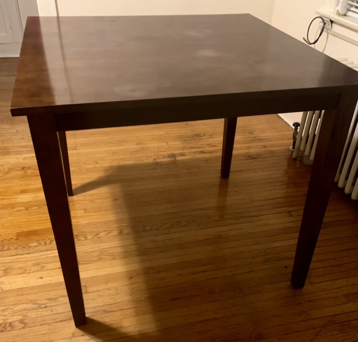 Dark brown - Solid square wood dining table - photo 2