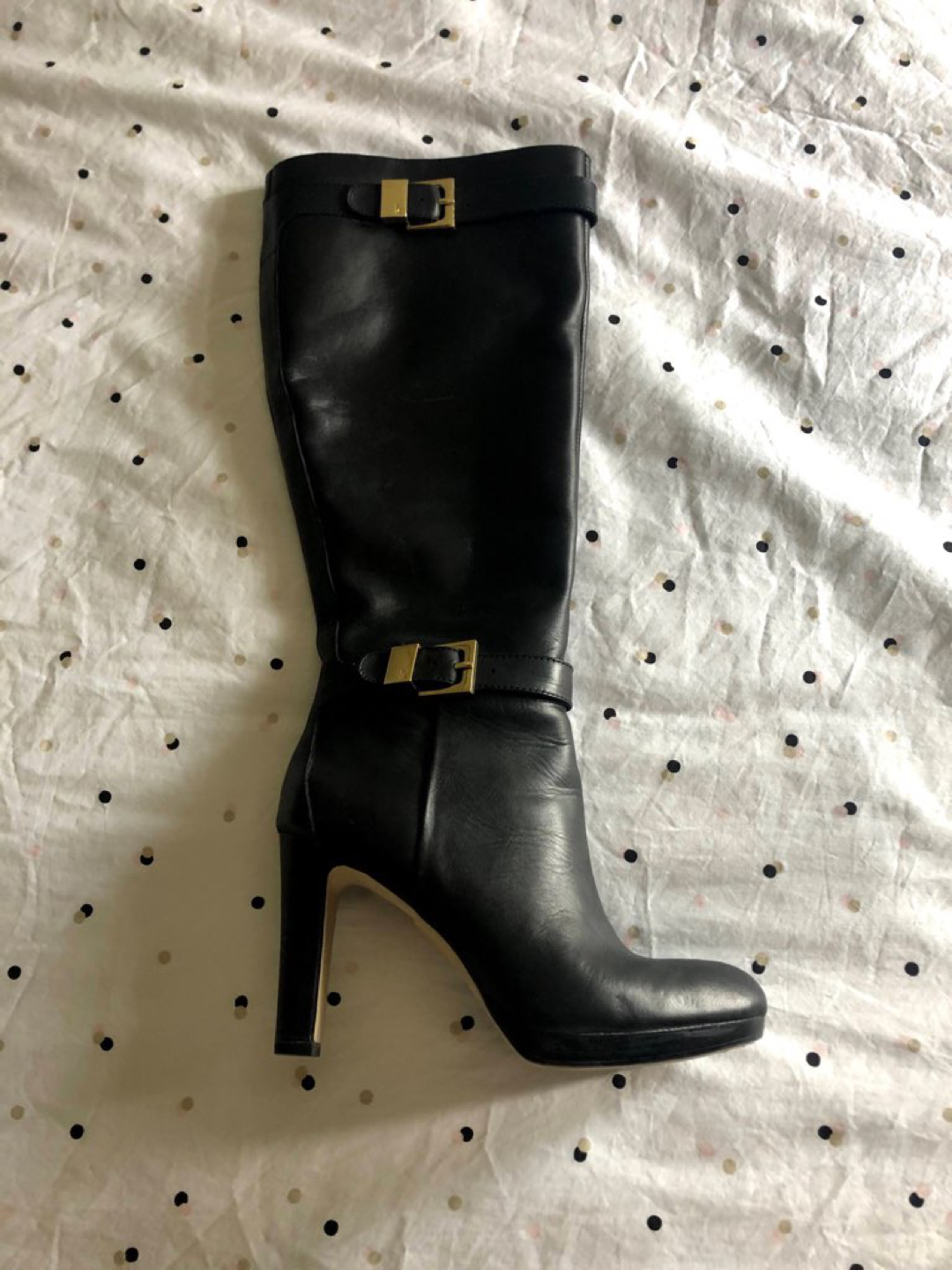 Black Leather High Boots Mint Cond - photo 5