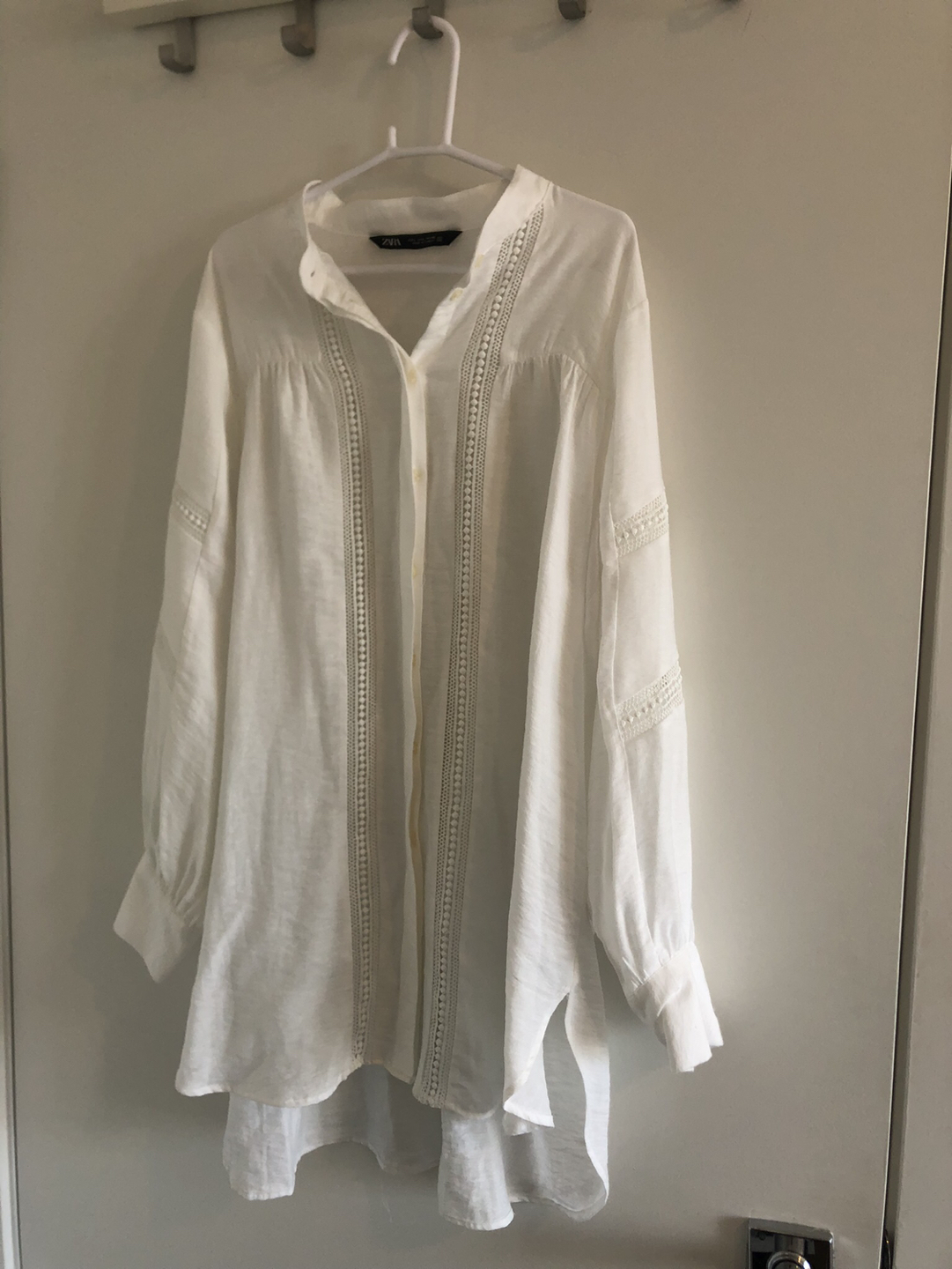 Zara woman top - white lace thumbnail
