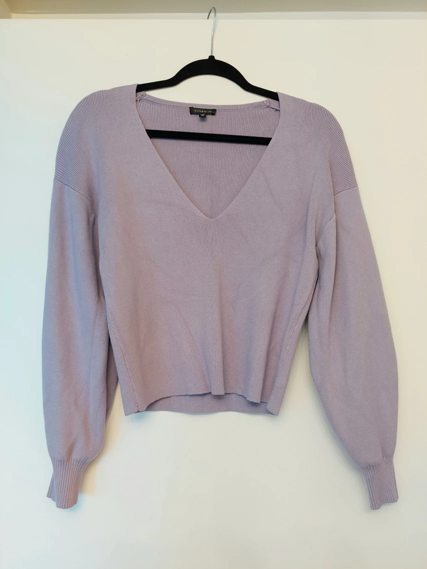 Lilac v-neck sweater (XXS/XS/new) thumbnail