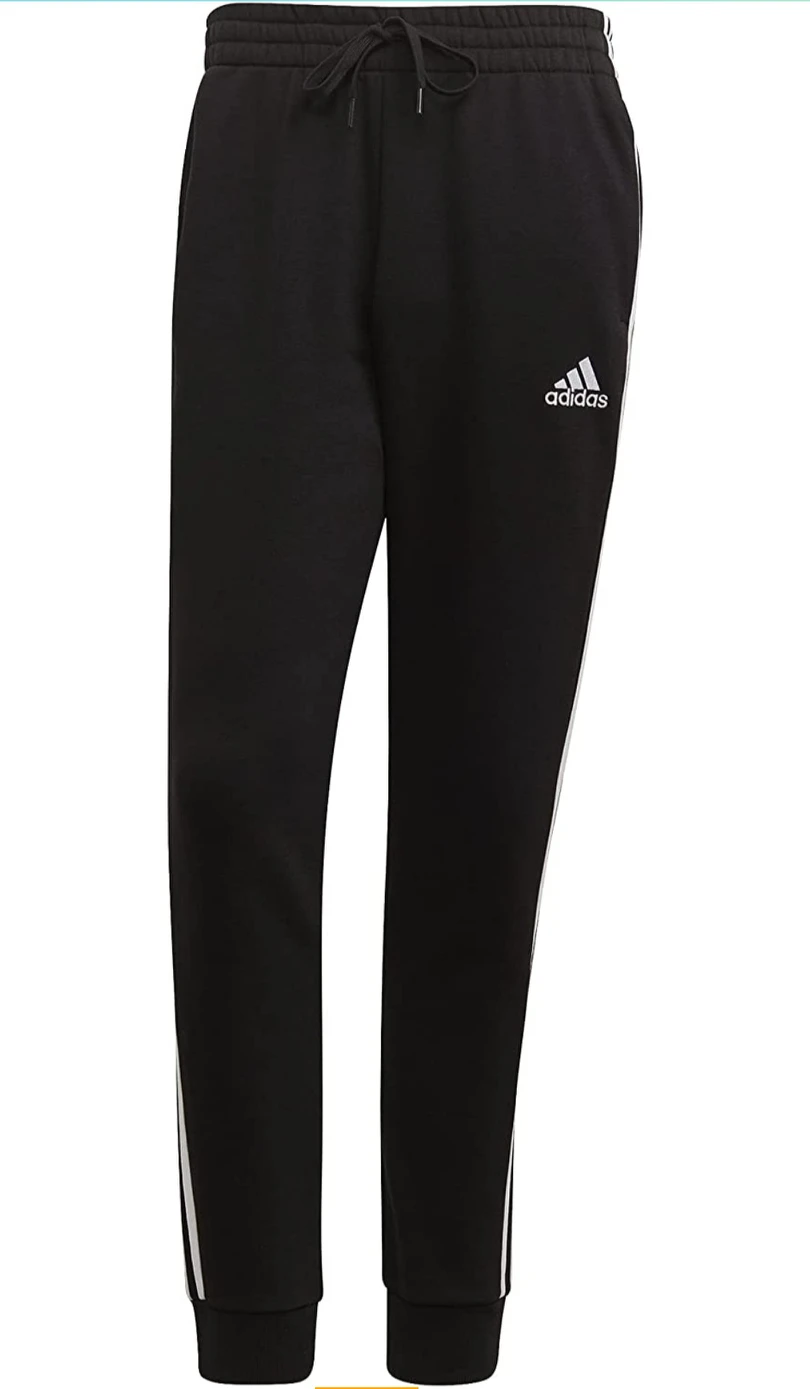 adidas Mens Essentials Fleece Tapered Cuff 3-Stripes Pants - photo 4