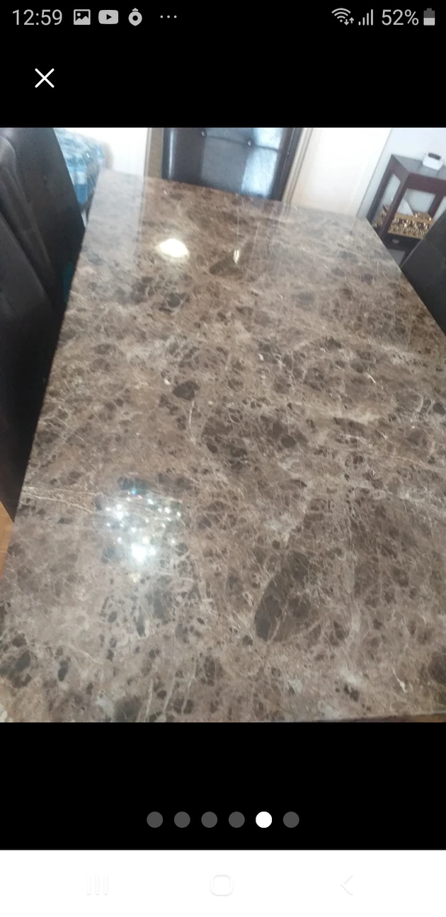 Marble style dinning table, $200.No chairs image indicator(4)