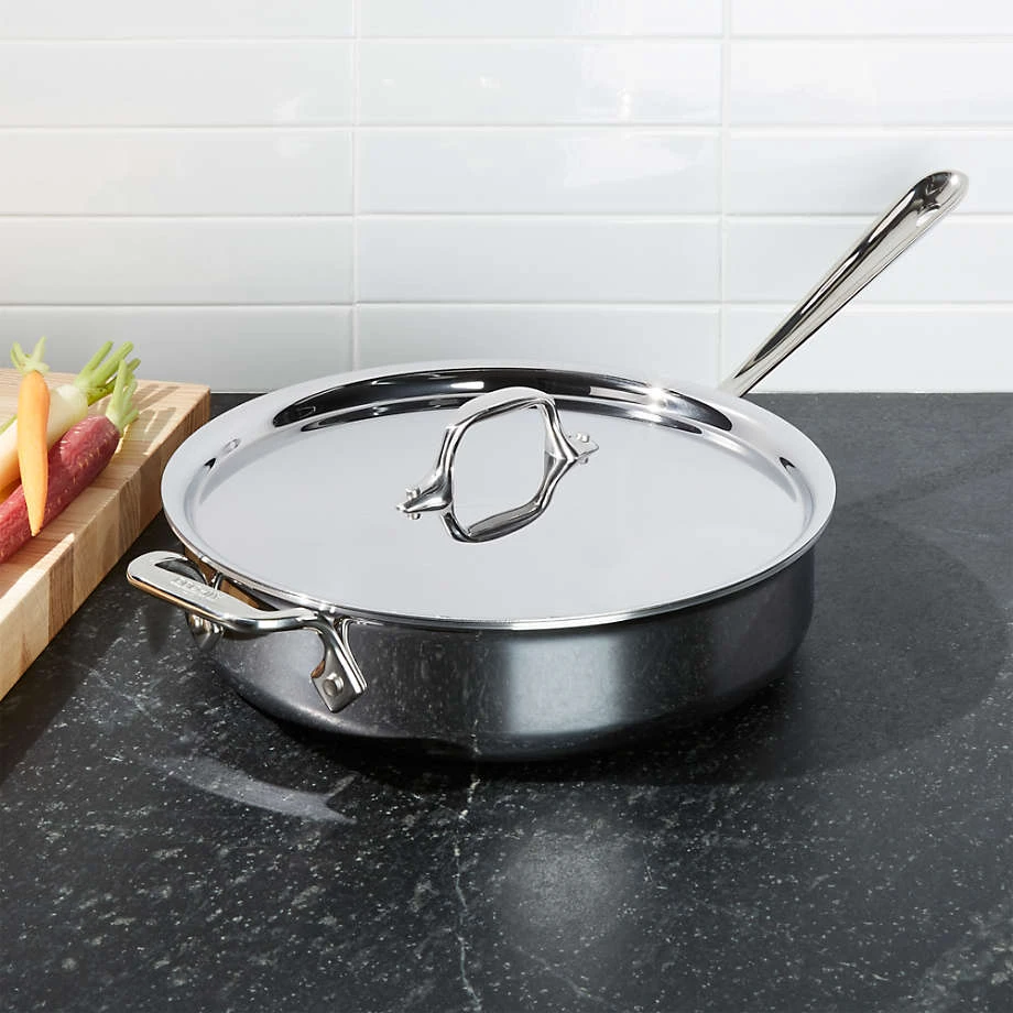 All Clad D3 Stainless Steel 3 Quart Saute Pan with Lid thumbnail