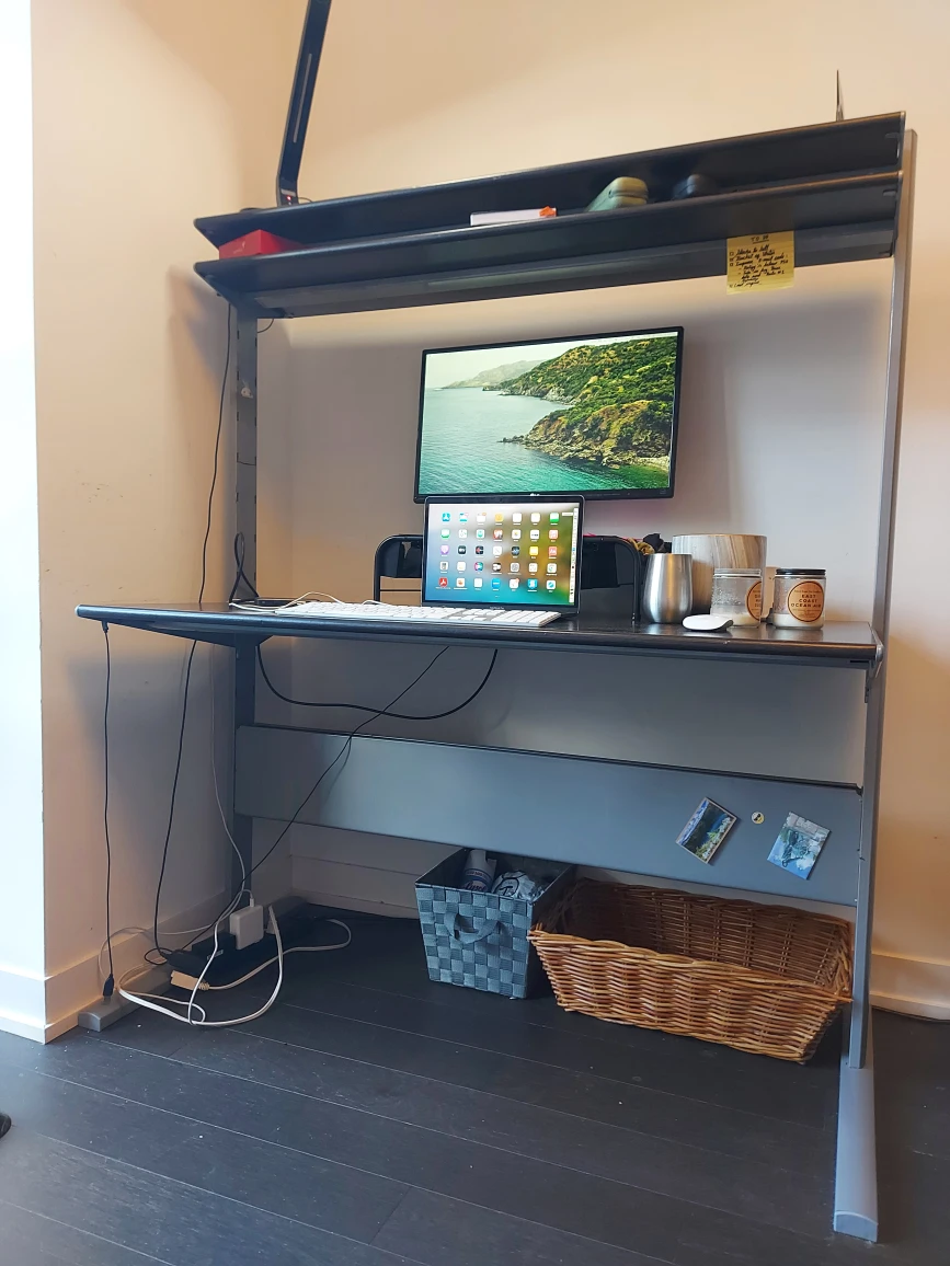 IKEA Desk / Computer Station, Two upper shelves,