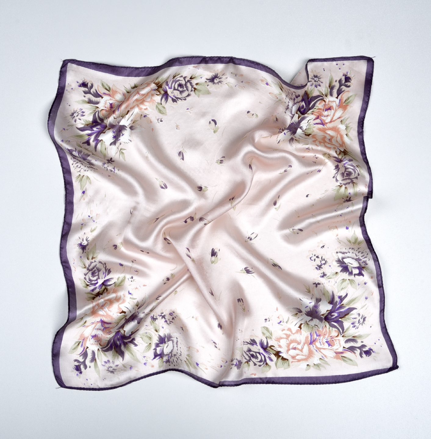 Brand new 100% SILK scarf - roses- thumbnail