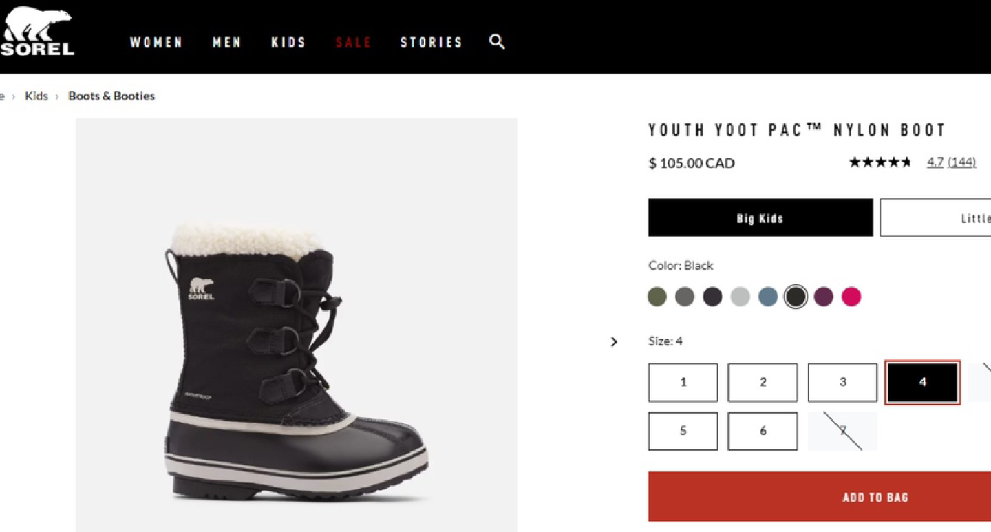 Used SOREL Youth Size 4 Winter Boots image indicator(5)