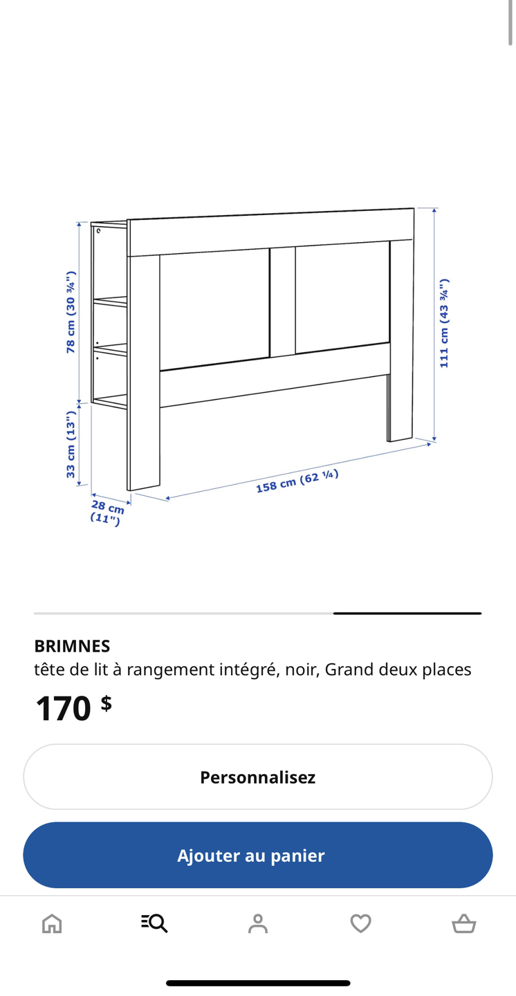 BLACK BRIMNES Headboard + Bed frame with storage Ikea - photo 5