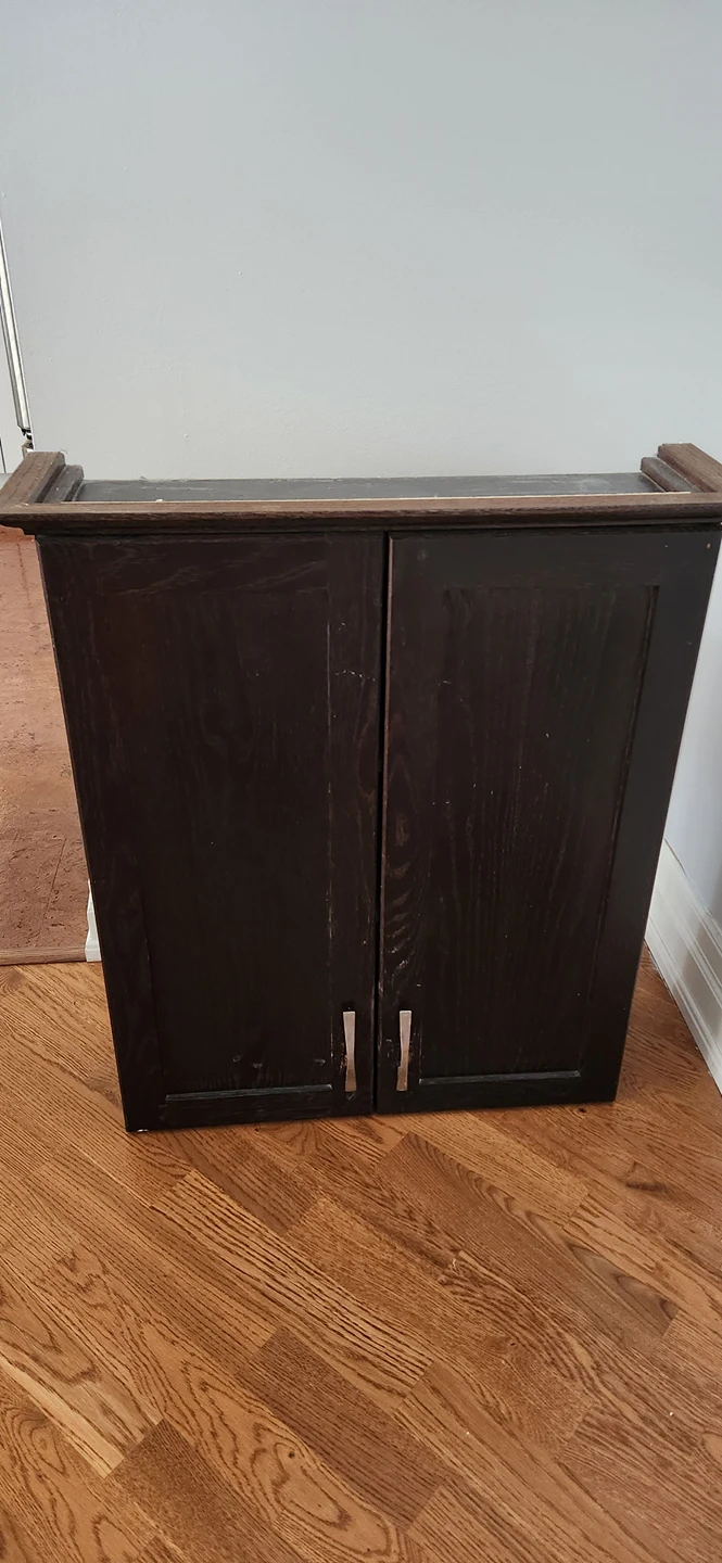 Medicine cabinete storage bathroom brown thumbnail