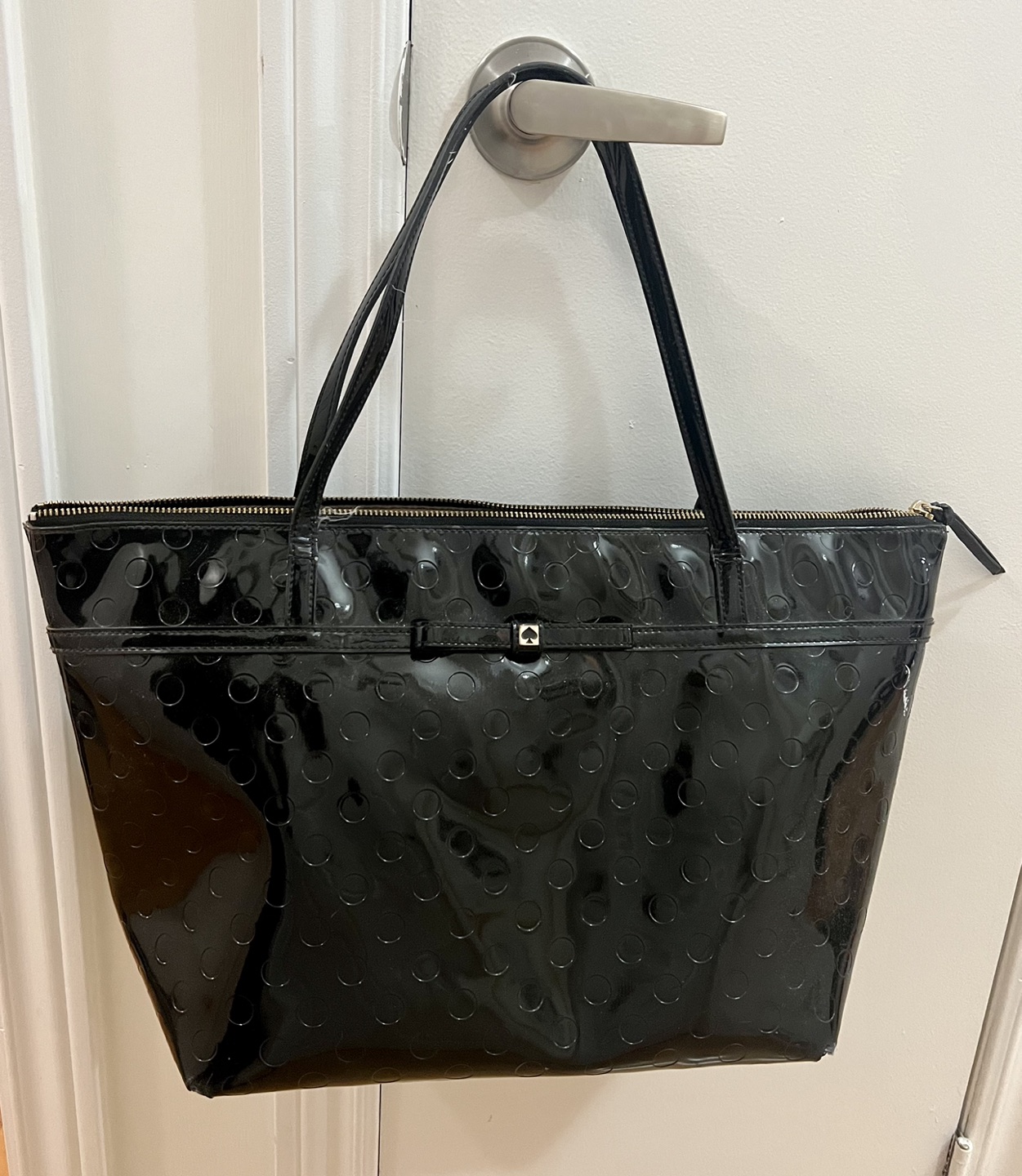Kate Spade Embossed Black Patent Leather Bag thumbnail