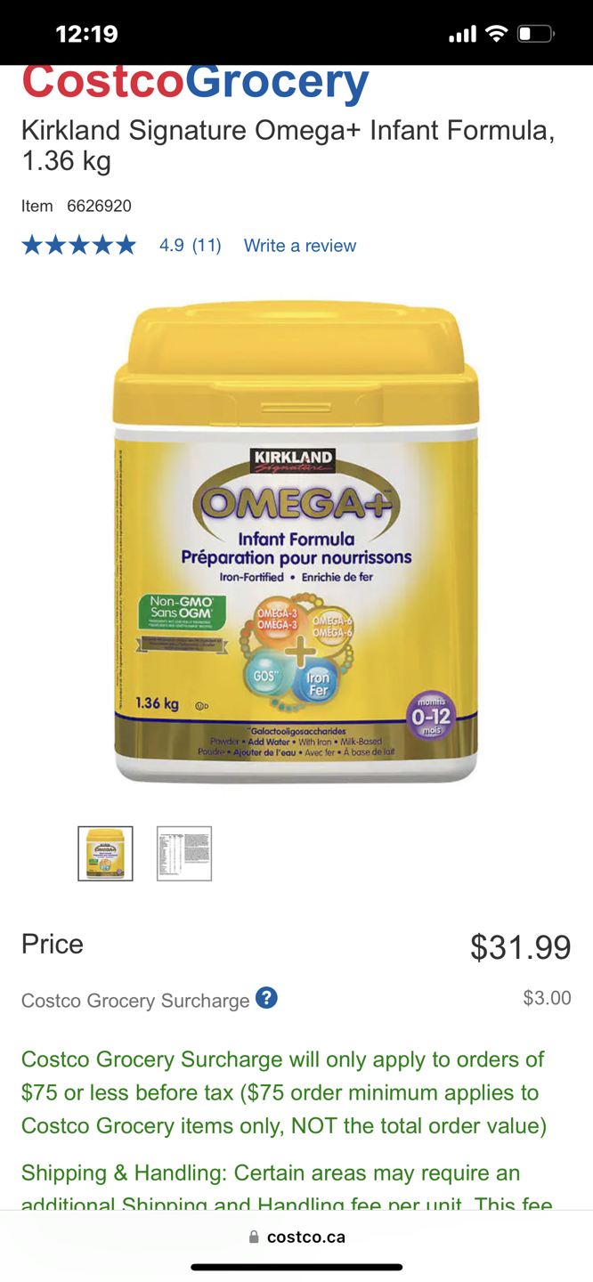 Kirkland baby formula thumbnail