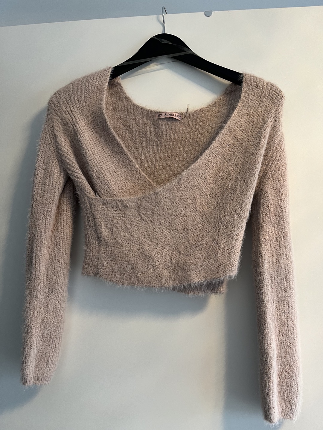 M Boutique cropped V-neck wrap sweater