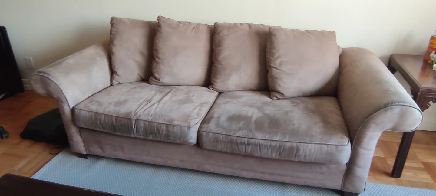 MUST GO ASAP!!! UNBELIEVABLY COMFY COUCH with water stains. - photo 2