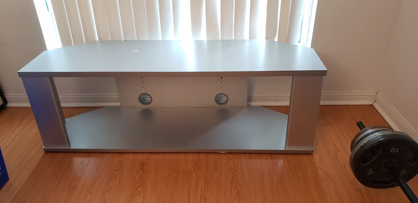 TV stand with glass shelf