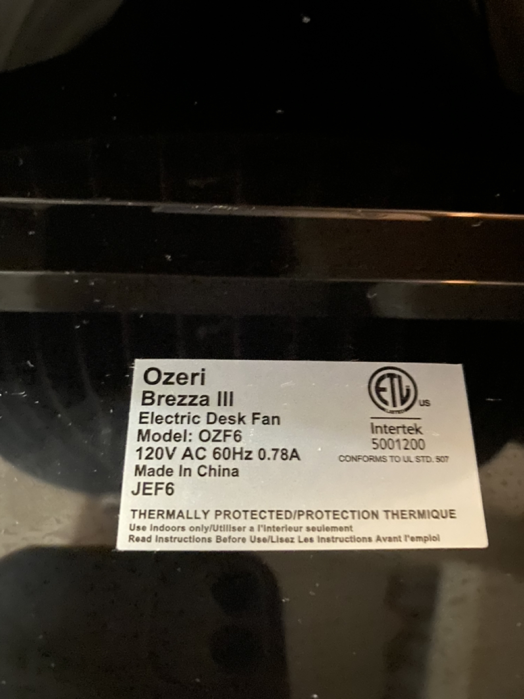 Oscillating 10“ Desk Fan image indicator(4)