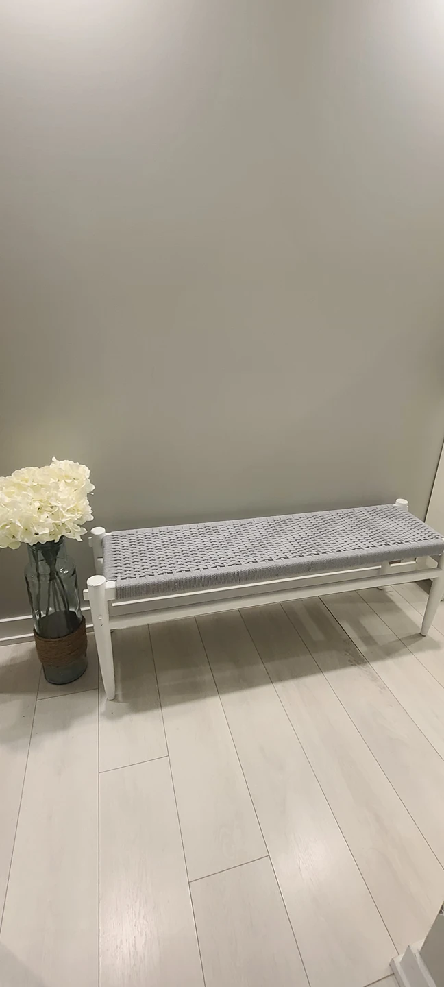 Grey and White Homesense Bench thumbnail