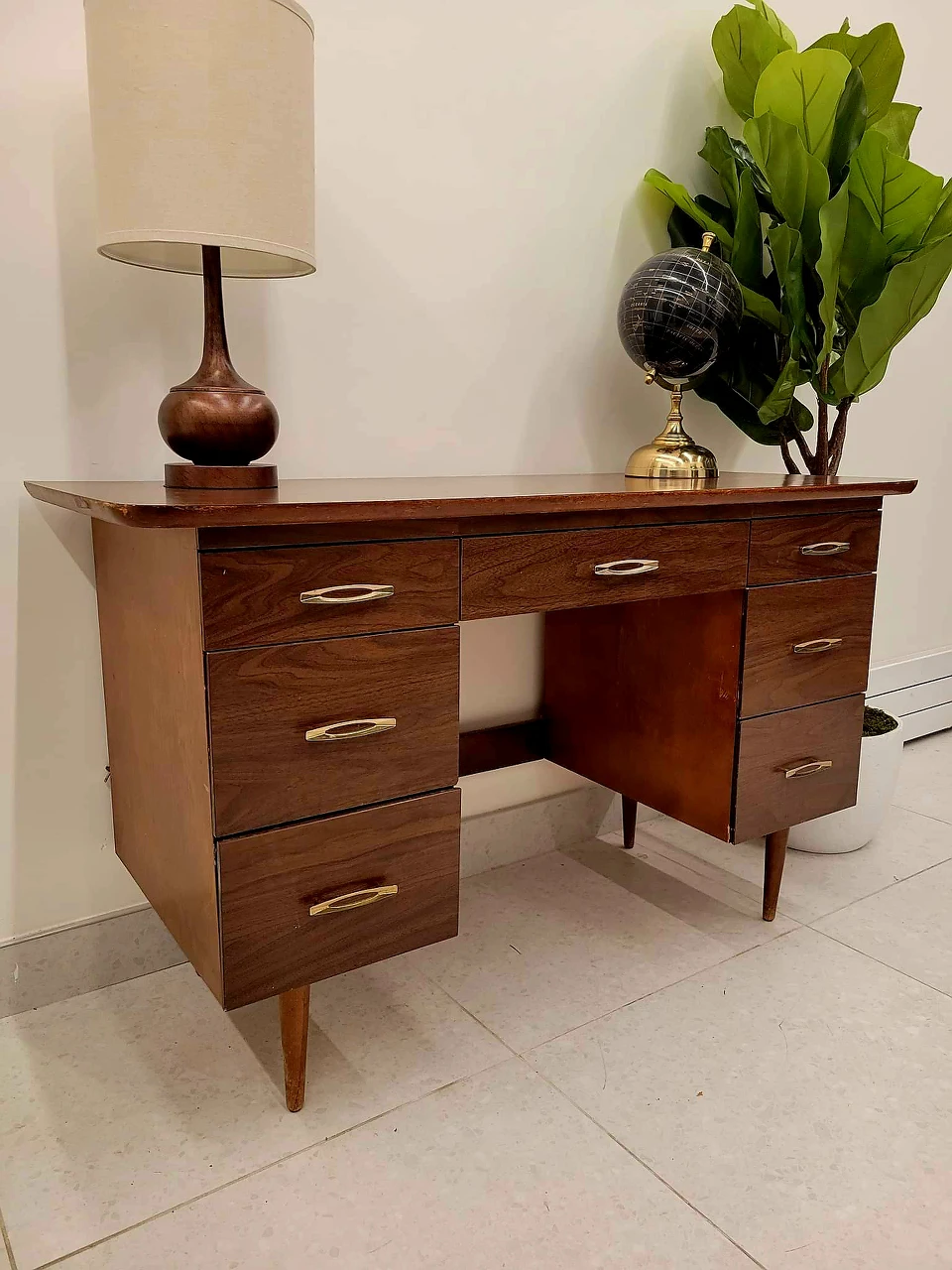 MCM Seven Drawer Writing Desk (Delivery Available) thumbnail