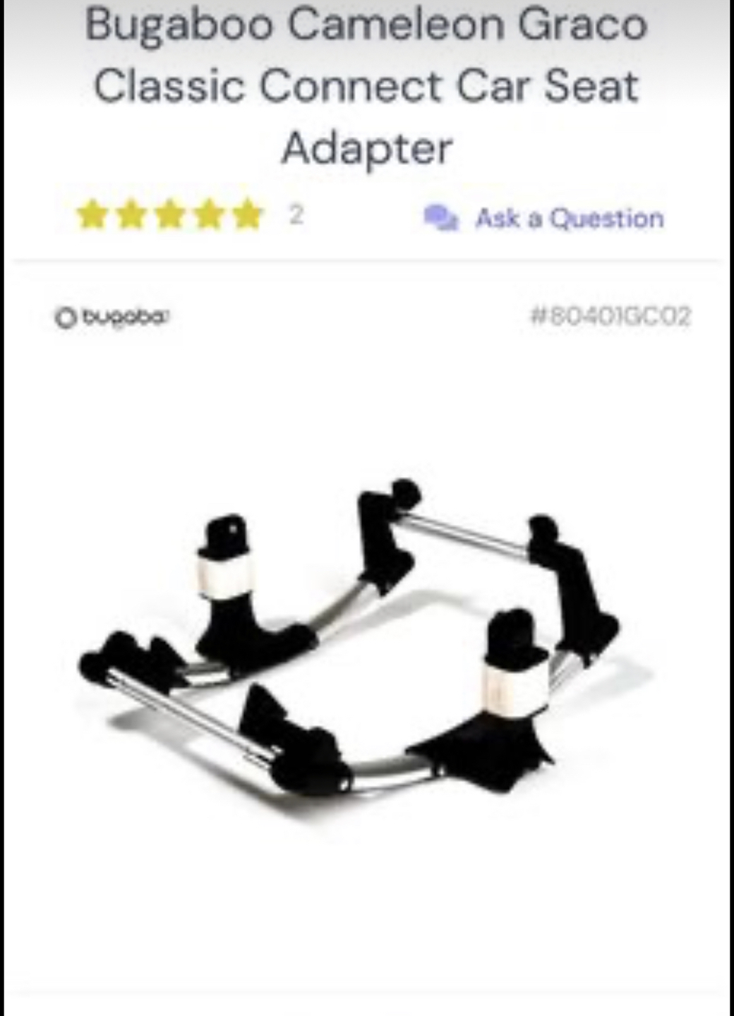 Bugaboo Chameleon Graco Car Seat Adapter⚽️