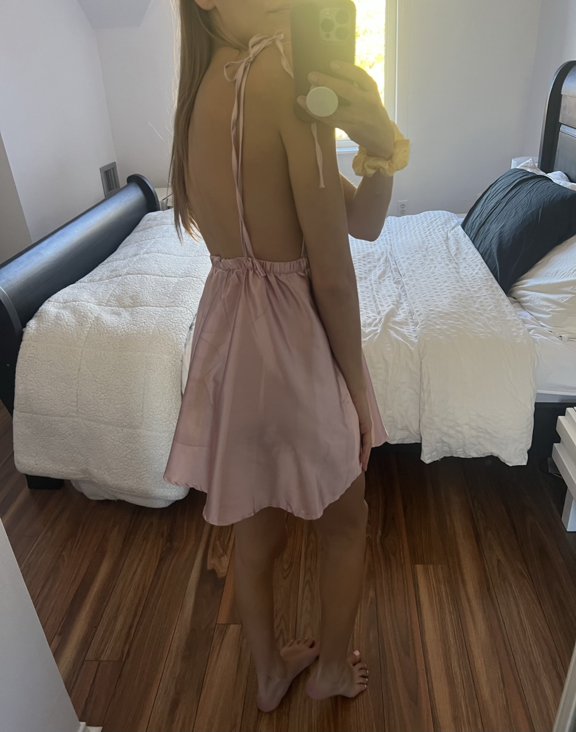 Light pink silky dress - photo 2