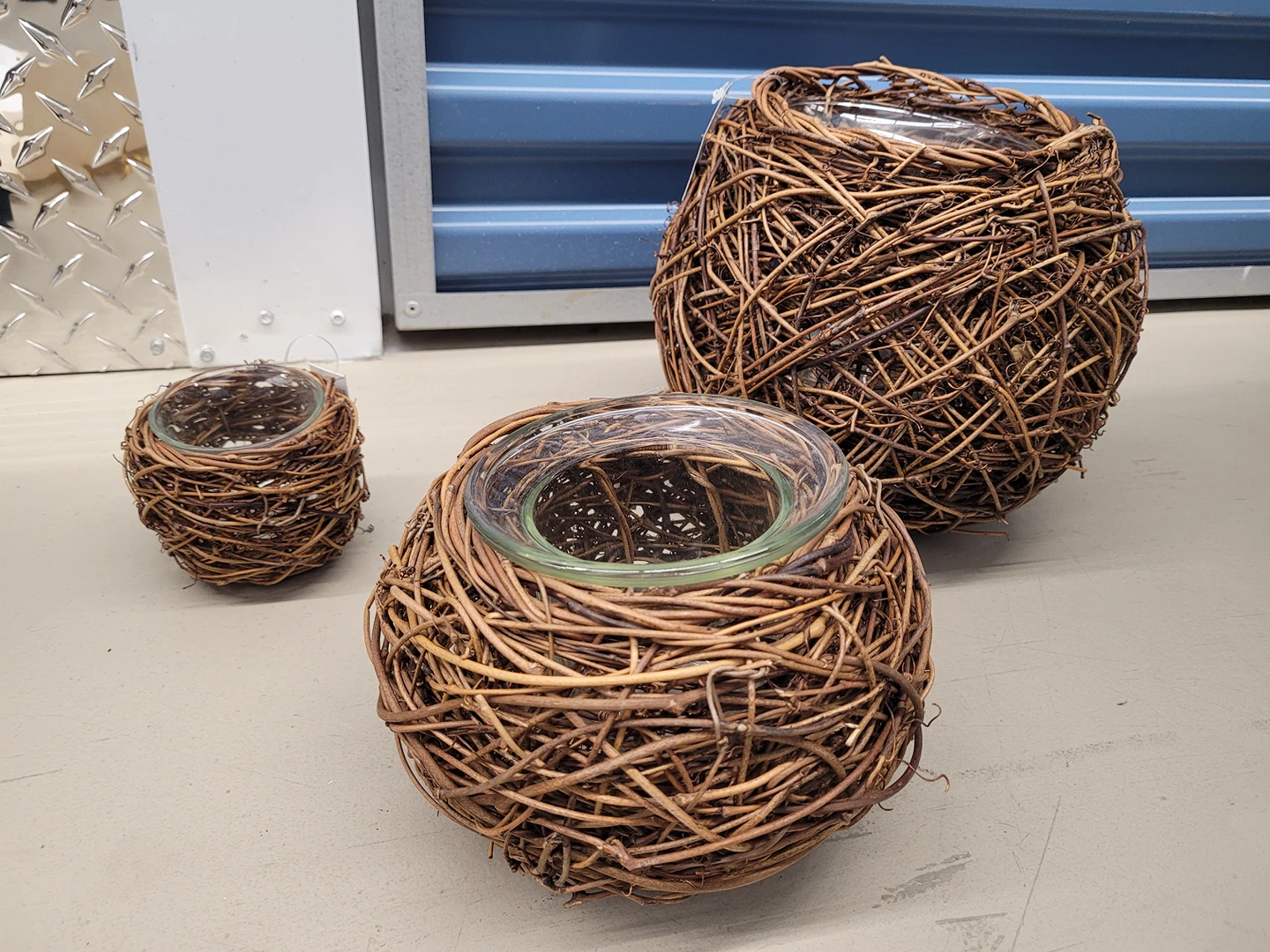 Rustic Wicker Candle Holders thumbnail