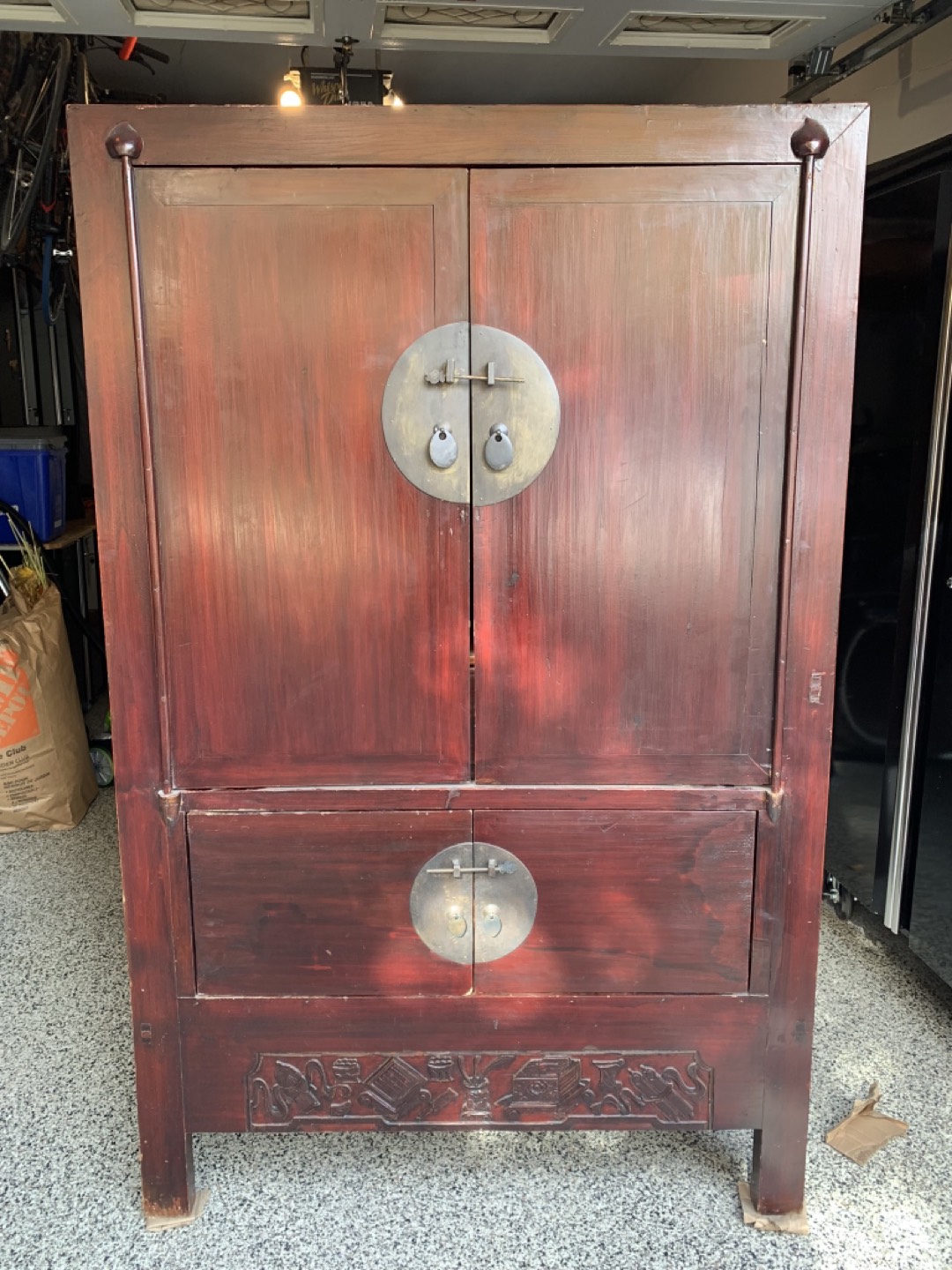 Beautiful antique Tibetan wardrobe
