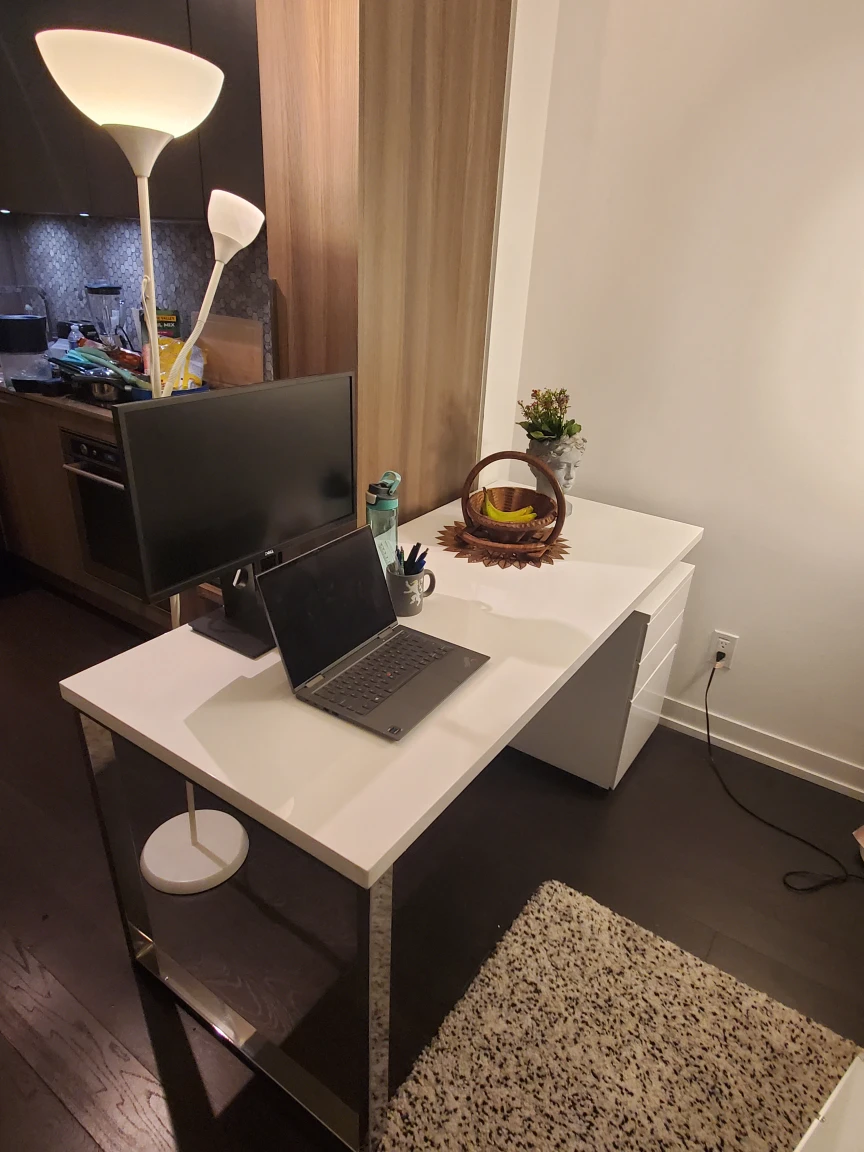 Moder White Work Desk (bought for $560 less than year ago)