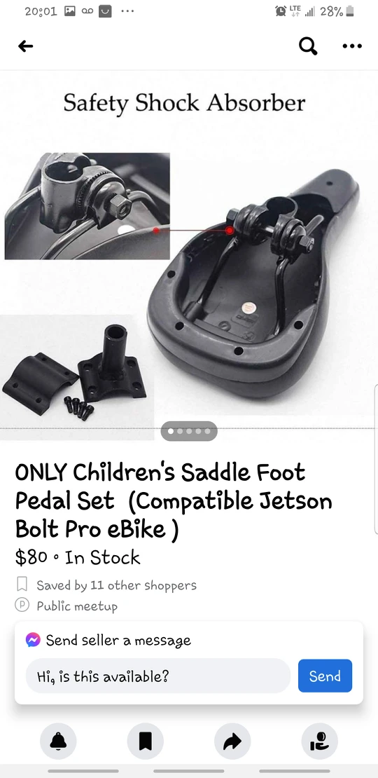 Jetson pro ebike -- children paddle set