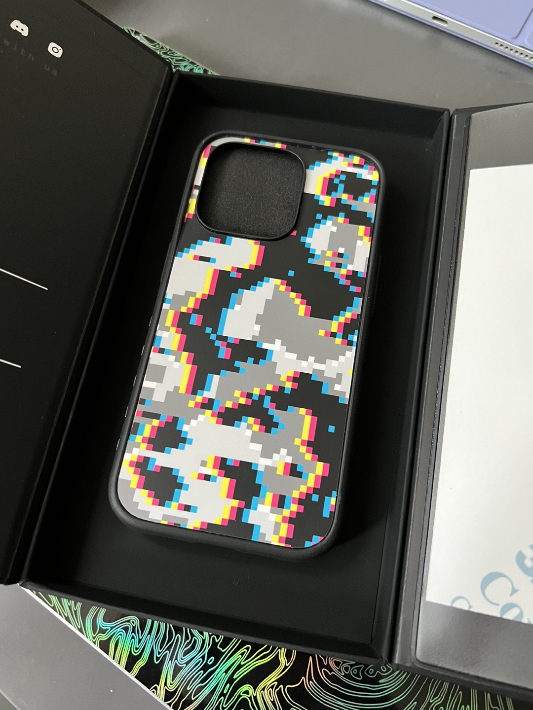 dbrand Grip iPhone 14 Pro case with Glitch Camo skin