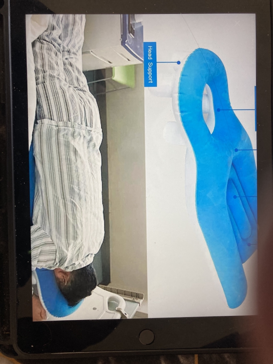 Face down pillow after eye surgery inflatable lying pillow thumbnail