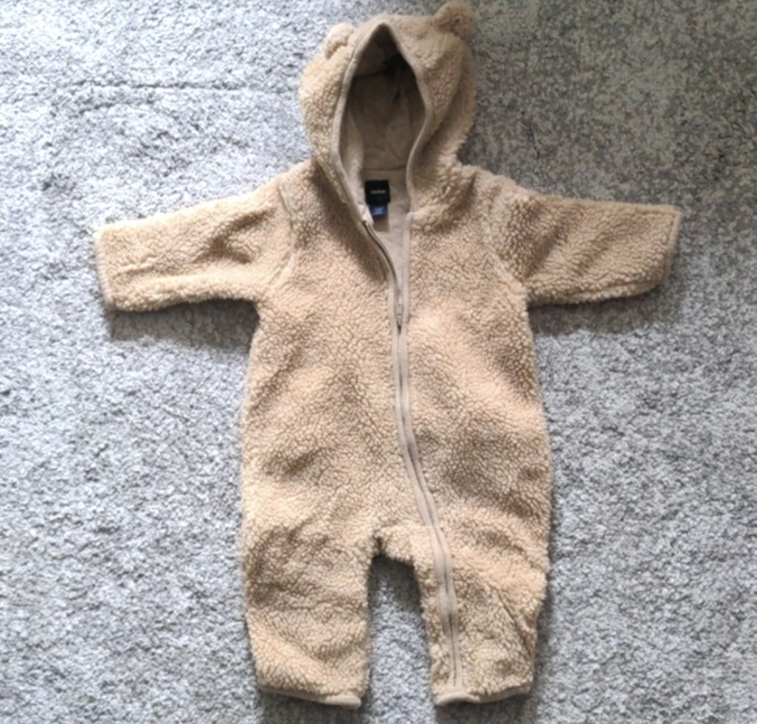 Baby Gap teddy bear onesie with zipper 3-6 months thumbnail