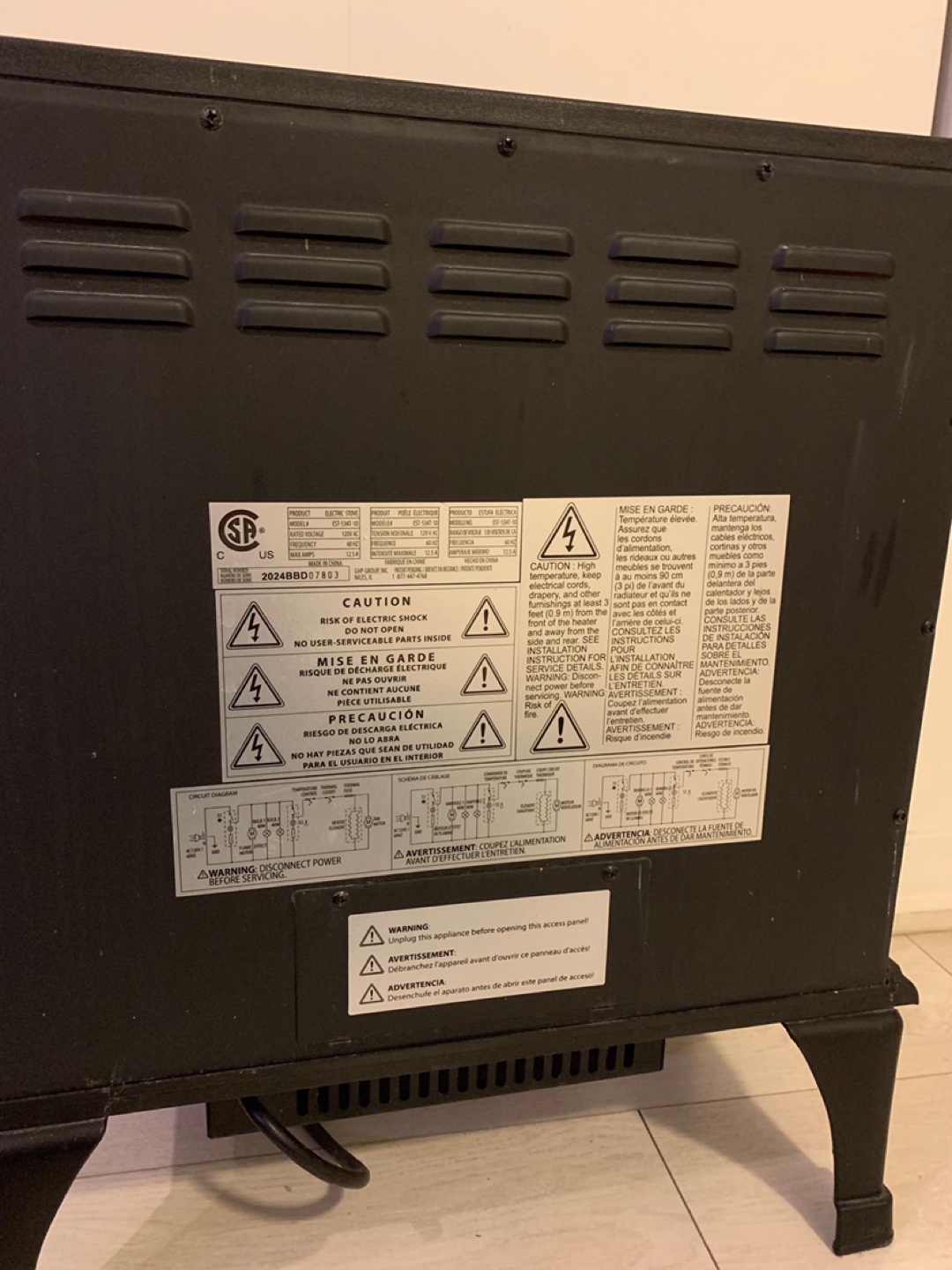 Indoor/Outdoor Portable Fireplace Space Heater image indicator(6)