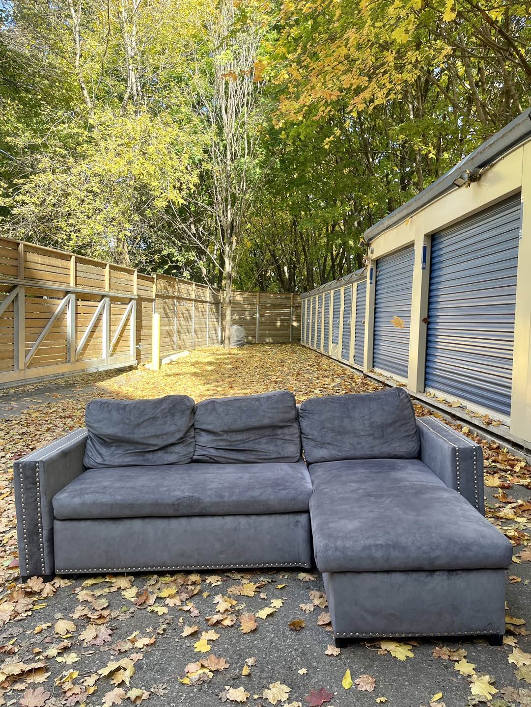 Reversible Velvet Sectional Sofa Bed with Chaise (Will Deliver) - photo 2